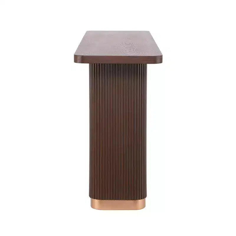 Whisen Elegant Entryway Console Table, Modern Hallway Table, Slim Sofa Table with Open Shelf & Elegant Wood Grain