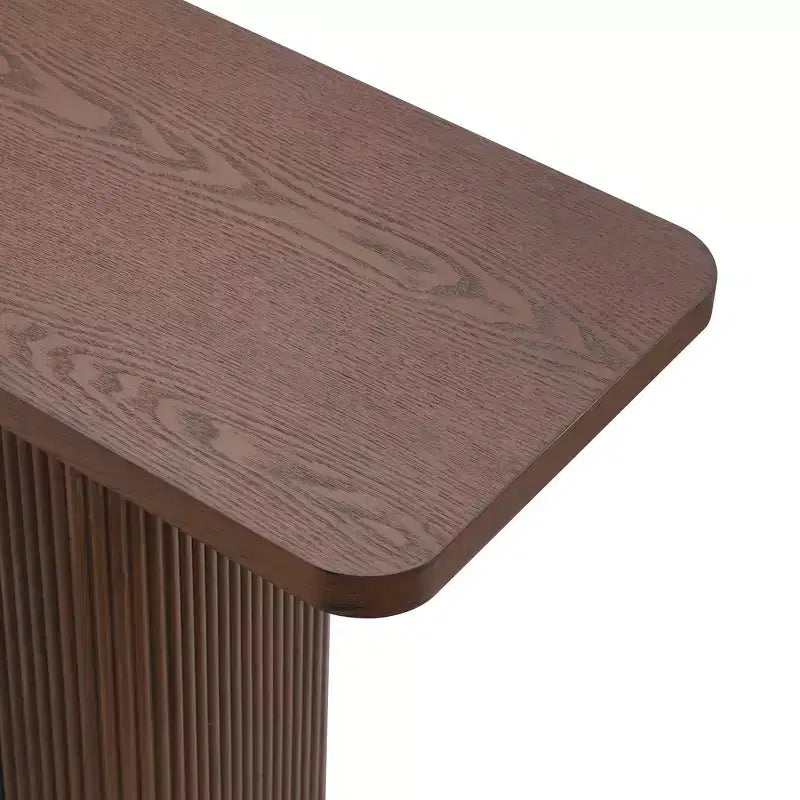 Whisen Elegant Entryway Console Table, Modern Hallway Table, Slim Sofa Table with Open Shelf & Elegant Wood Grain