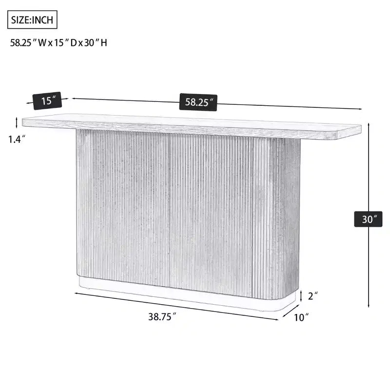 Whisen Elegant Entryway Console Table, Modern Hallway Table, Slim Sofa Table with Open Shelf & Elegant Wood Grain