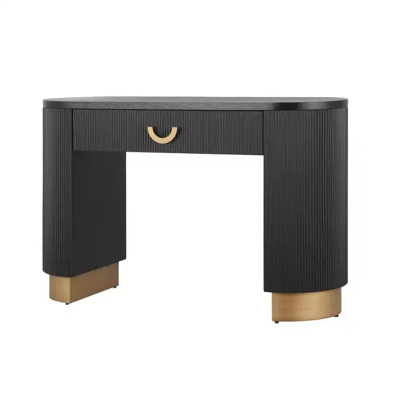 Whisen Elegant Entryway Console Table, Modern Hallway Table, Slim Sofa Table with Open Shelf & Elegant Wood Grain