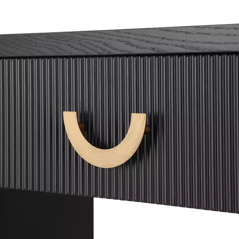 Whisen Elegant Entryway Console Table, Modern Hallway Table, Slim Sofa Table with Open Shelf & Elegant Wood Grain