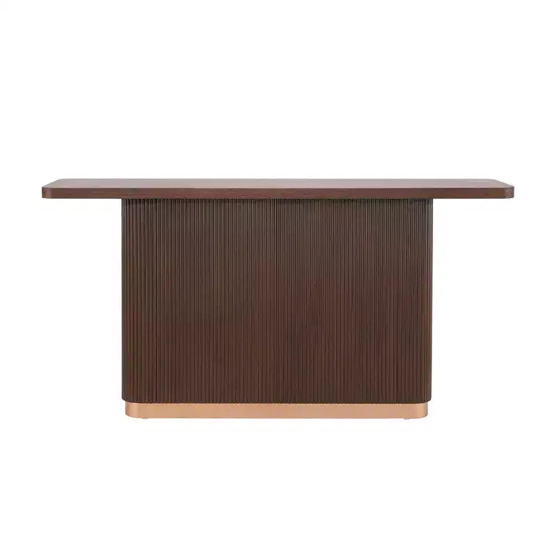 Whisen Elegant Entryway Console Table, Modern Hallway Table, Slim Sofa Table with Open Shelf & Elegant Wood Grain