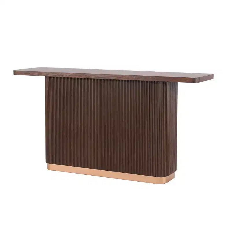 Whisen Elegant Entryway Console Table, Modern Hallway Table, Slim Sofa Table with Open Shelf & Elegant Wood Grain