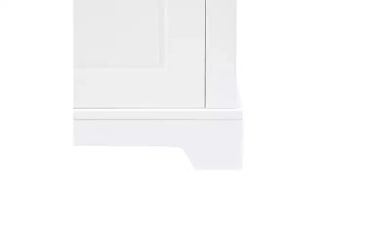 JVNOXK Freestanding tall bathroom storage cabinet, Double-door design with adjustable shelves, Door-mounted shelf configuration, White