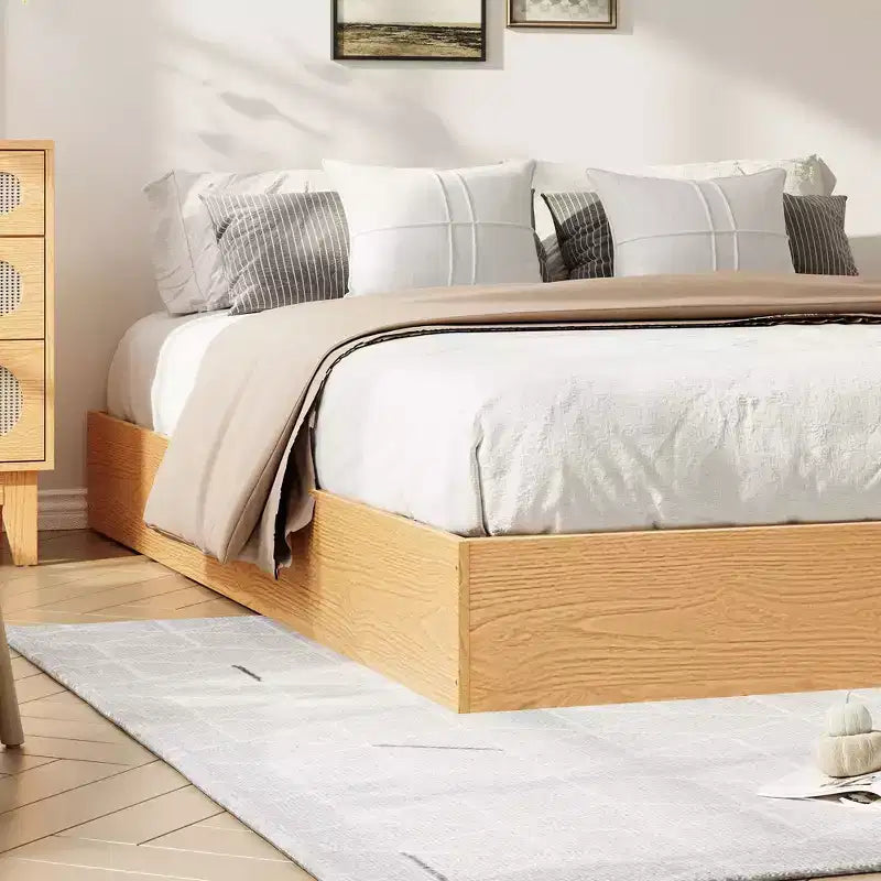 Wood Platform Bed Frame,Twin XL Size with Sturdy Slats, Modern Space-Saving Floor-Standing Design, No Box Spring & Easy Assembly