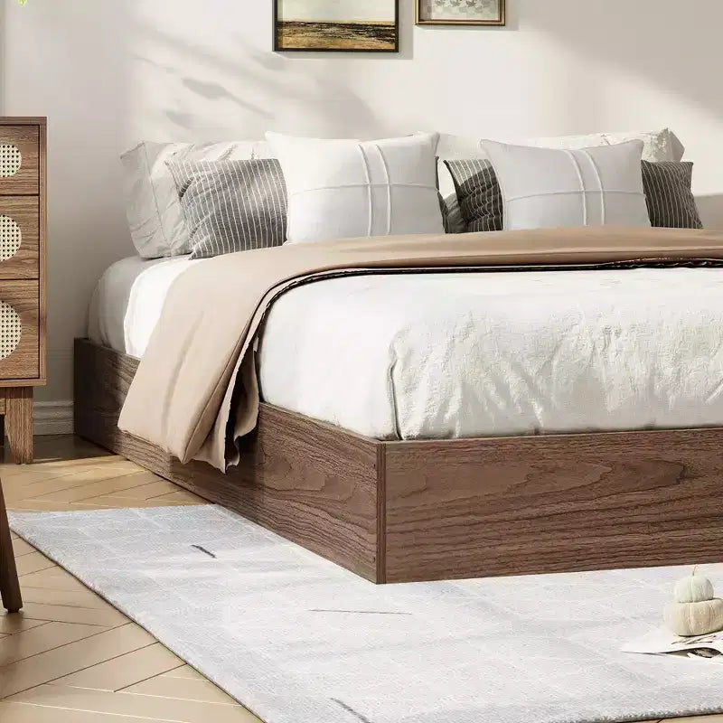 Wood Platform Bed Frame,Twin XL Size with Sturdy Slats, Modern Space-Saving Floor-Standing Design, No Box Spring & Easy Assembly