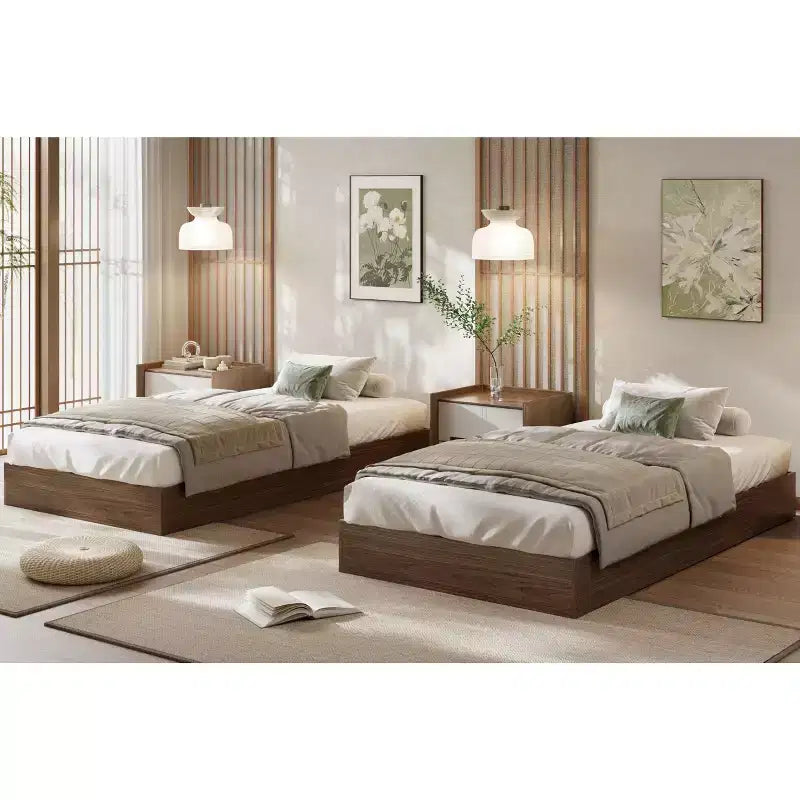 Wood Platform Bed Frame,Twin XL Size with Sturdy Slats, Modern Space-Saving Floor-Standing Design, No Box Spring & Easy Assembly