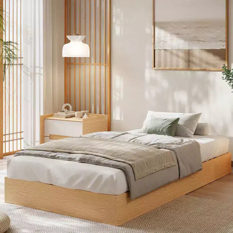 Wood Platform Bed Frame,Twin XL Size with Sturdy Slats, Modern Space-Saving Floor-Standing Design, No Box Spring & Easy Assembly