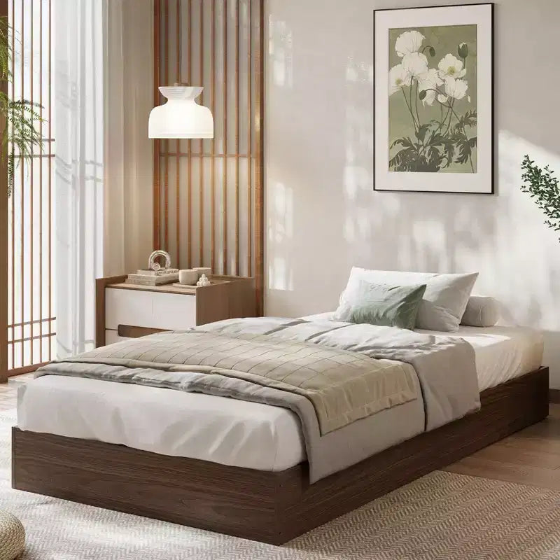 Wood Platform Bed Frame,Twin XL Size with Sturdy Slats, Modern Space-Saving Floor-Standing Design, No Box Spring & Easy Assembly