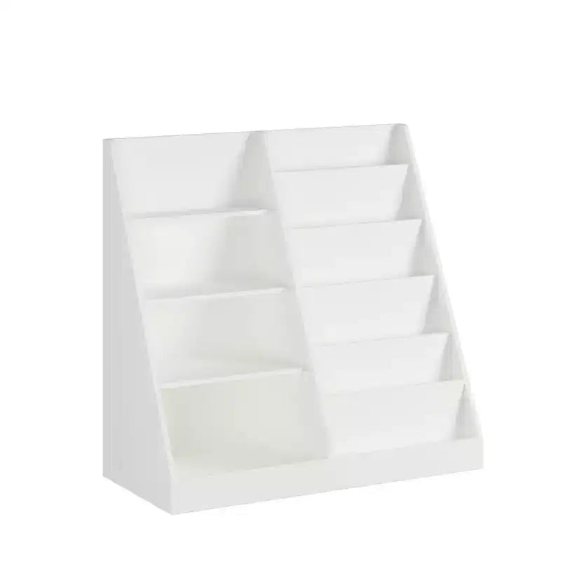 JVNOXK Children's Toy Storage Organizer, Multi-Functional Four-Tier Wooden Bookshelf for Kids, Suitable for Children's Rooms and Playrooms, White