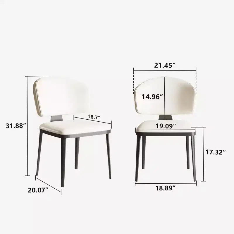 Modern Faux Leather Dining Chairs Set of 2 Upholstered Kitchen Side Chairs with Metal Legs for Dining Room Living Room Gaoyangjiaju