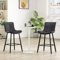 Set of 2 PU Leather Counter Height Bar Stools, 27 Seat Height, Modern Counter Stools with Metal Legs for Kitchen Island and Home Bar-Panipeachy