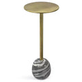 Betty Modern Contemporary 12 inch Wide Metal Side Table in Gold/Grey