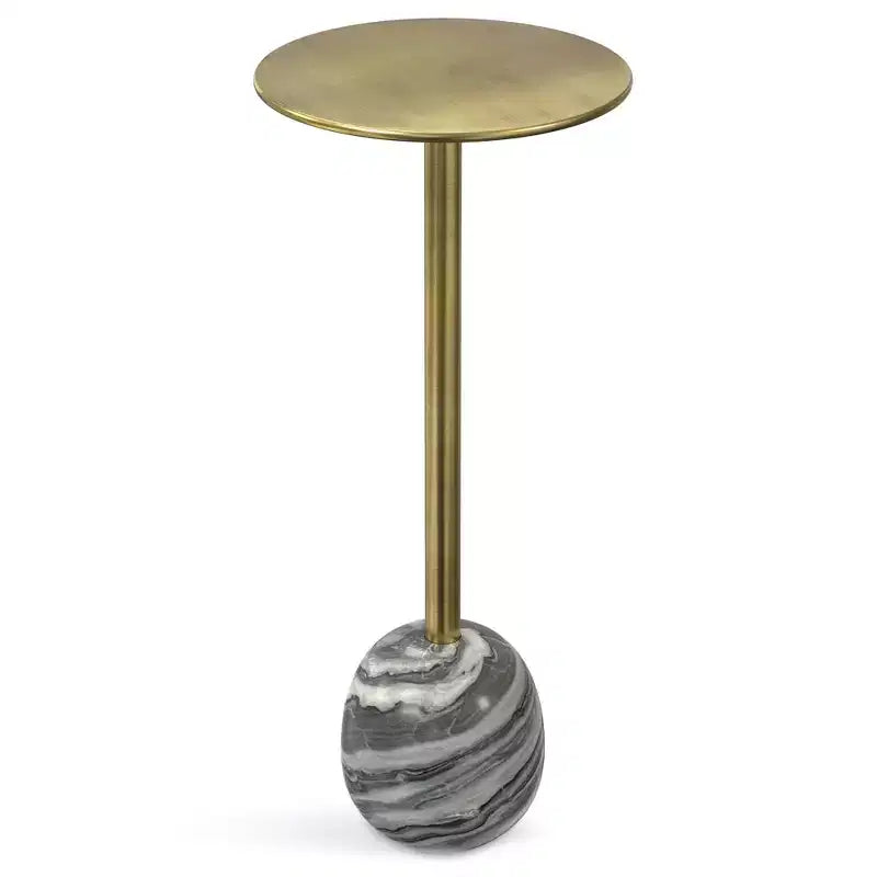Betty Modern Contemporary 12 inch Wide Metal Side Table in Gold/Grey