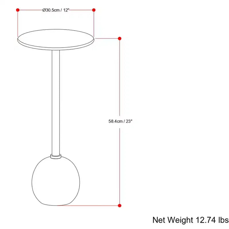 Betty Modern Contemporary 12 inch Wide Metal Side Table in Gold/Grey