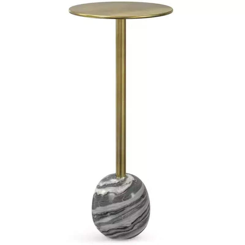 Betty Modern Contemporary 12 inch Wide Metal Side Table in Gold/Grey