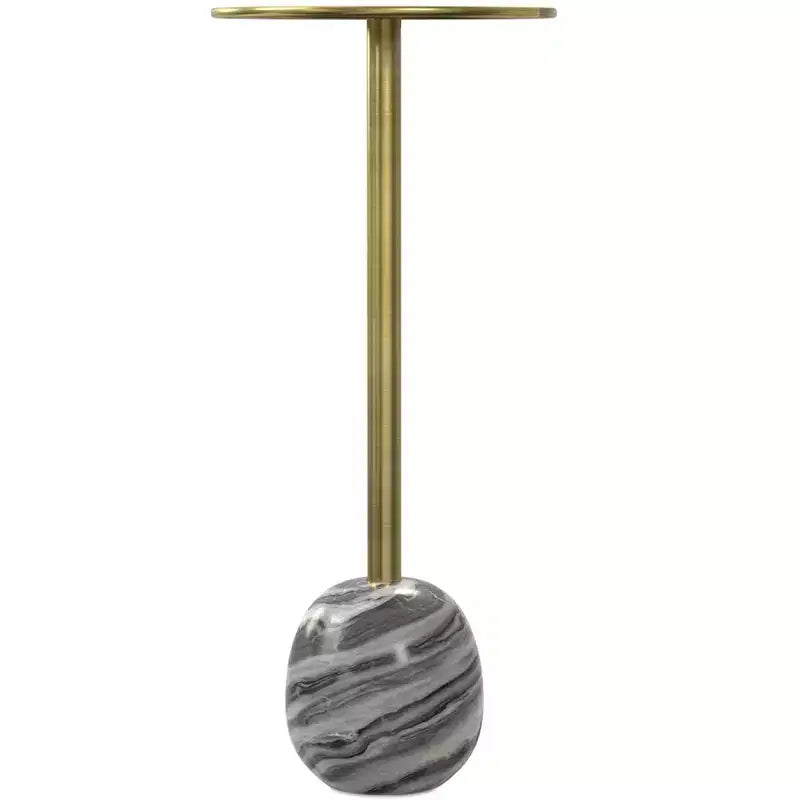 Betty Modern Contemporary 12 inch Wide Metal Side Table in Gold/Grey