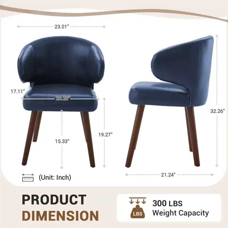 Hyleory Modern Boucle Upholstered Dining Chair with Curved Barrel Back, Solid Wood Legs