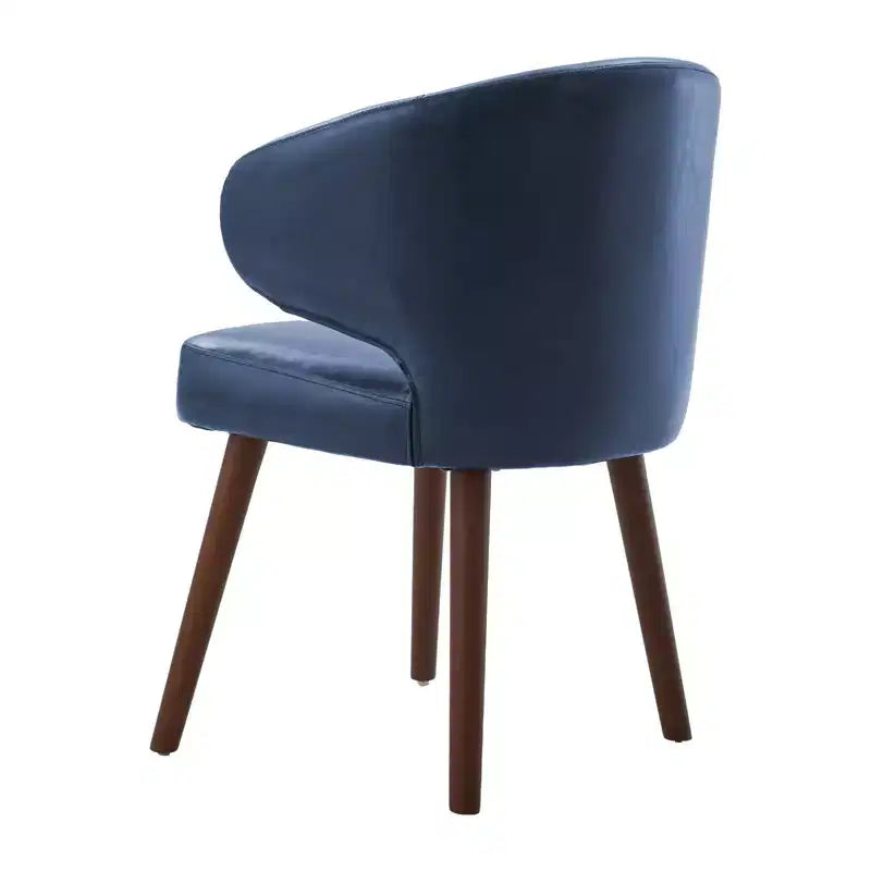 Hyleory Modern Boucle Upholstered Dining Chair with Curved Barrel Back, Solid Wood Legs