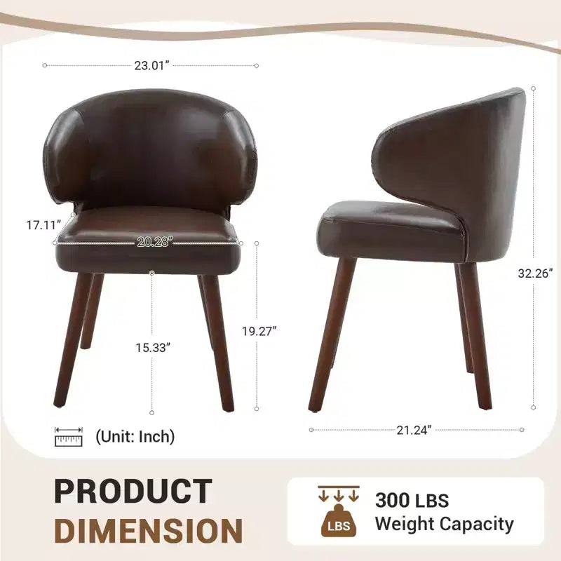 Hyleory Modern Boucle Upholstered Dining Chair with Curved Barrel Back, Solid Wood Legs
