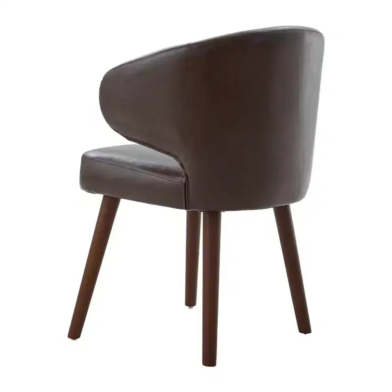 Hyleory Modern Boucle Upholstered Dining Chair with Curved Barrel Back, Solid Wood Legs