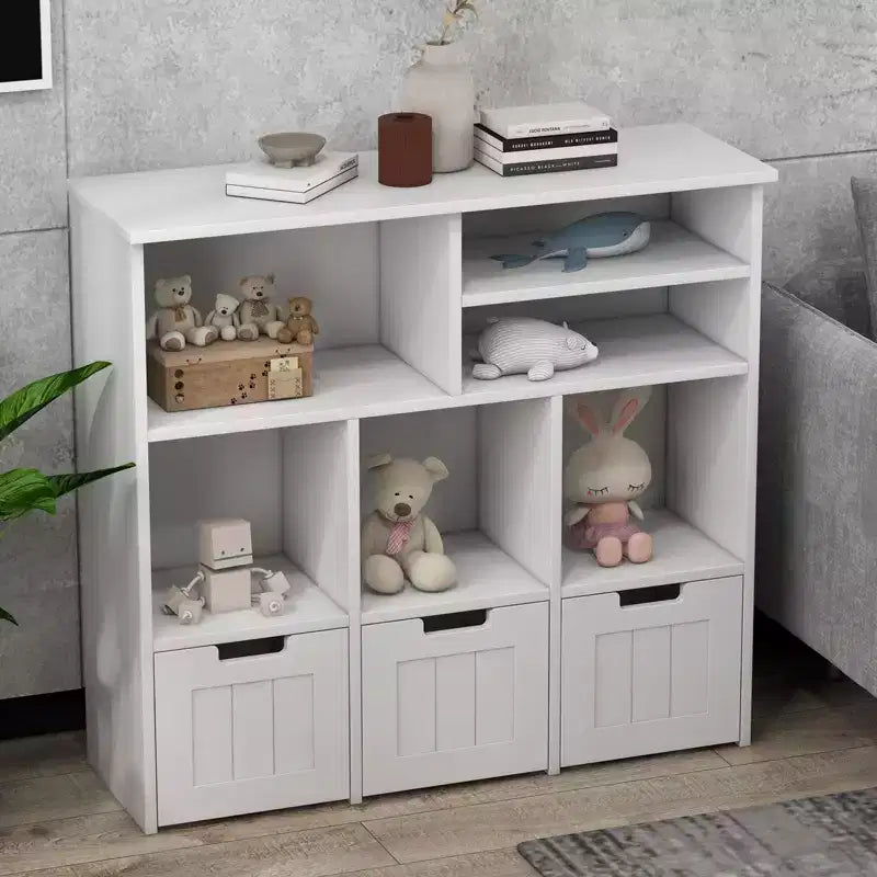 COZONY Storage Cabinet 3-Tier, MDF Organizer and Shelf Unit for Bedroom Playroom Nursery Organization