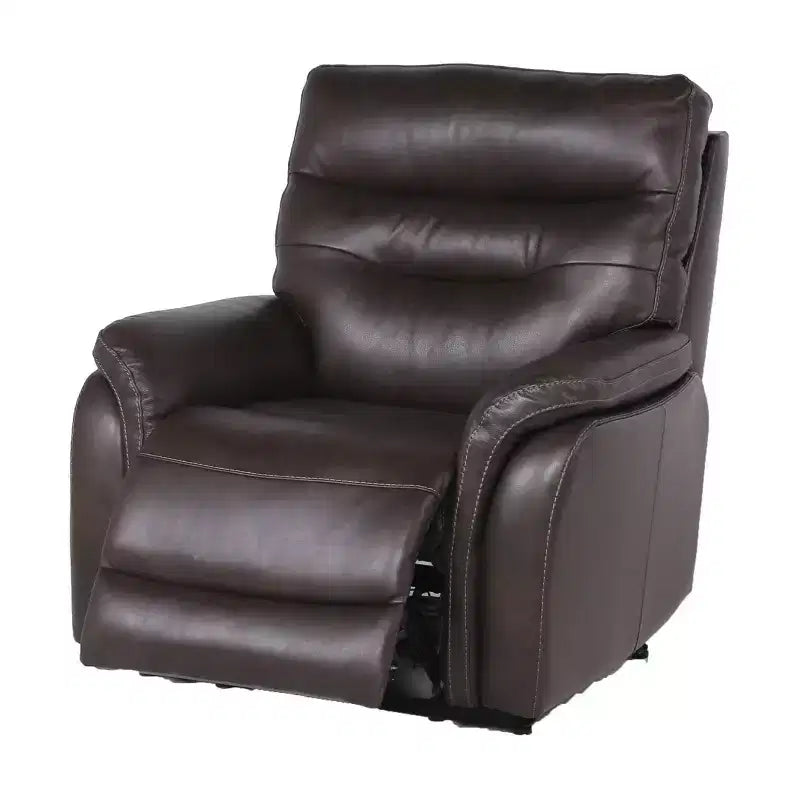 Fortuna Power Recliner Chair Dark Brown: Top-Grain Leather, USB Port - Steve Silver Co.