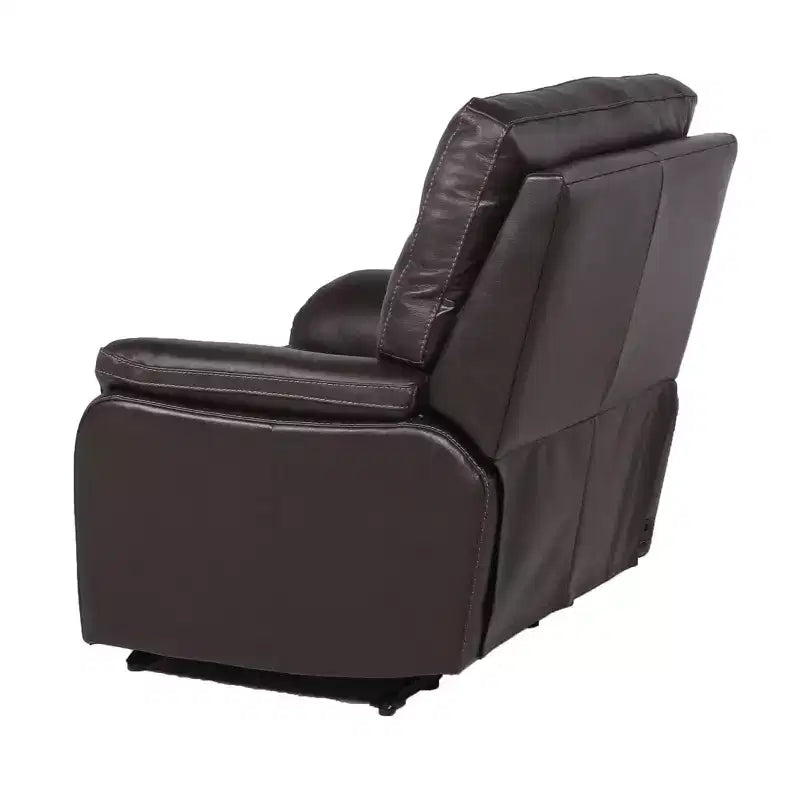 Fortuna Power Recliner Chair Dark Brown: Top-Grain Leather, USB Port - Steve Silver Co.
