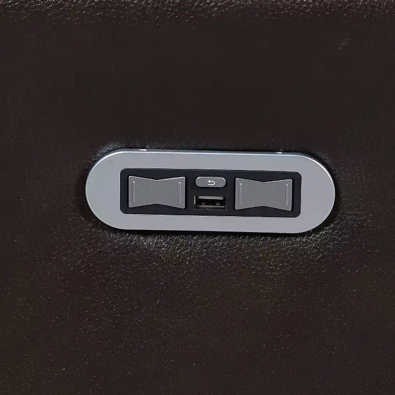 Fortuna Power Recliner Chair Dark Brown: Top-Grain Leather, USB Port - Steve Silver Co.