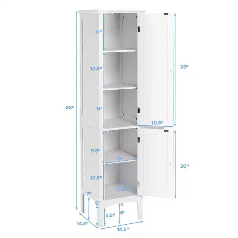 Costway Freestanding Bathroom Storage Cabinet Linen Tower Kitchen Living Room Grey\Black\Brown\White