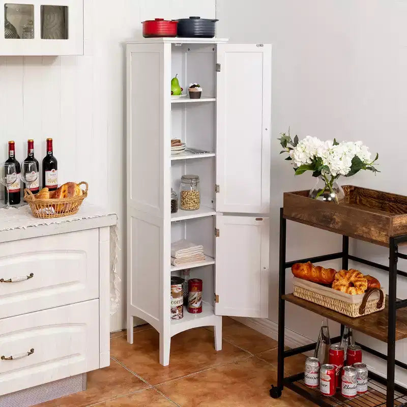 Costway Freestanding Bathroom Storage Cabinet Linen Tower Kitchen Living Room Grey\Black\Brown\White