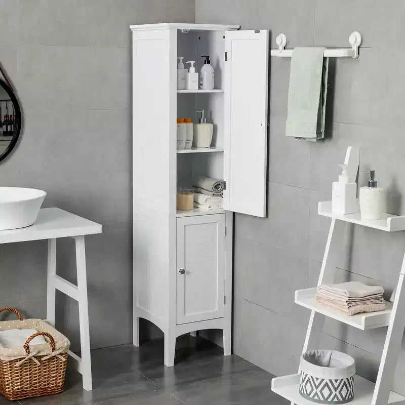 Costway Freestanding Bathroom Storage Cabinet Linen Tower Kitchen Living Room Grey\Black\Brown\White