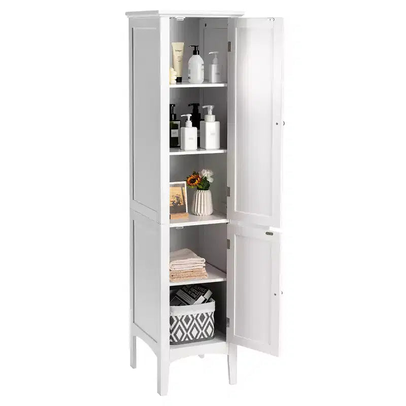 Costway Freestanding Bathroom Storage Cabinet Linen Tower Kitchen Living Room Grey\Black\Brown\White