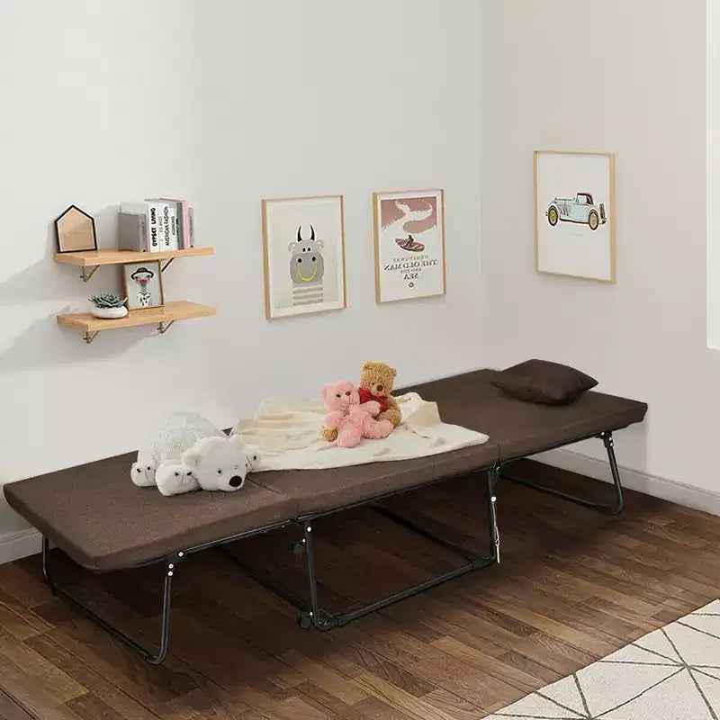 Costway Folding Sleeper Bed Ottoman Lounge Chair w/6 Position Adjustment