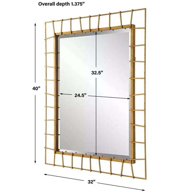 Uttermost Townsend 40 x 32 Antique Gold Finish Openwork Wall Mirror