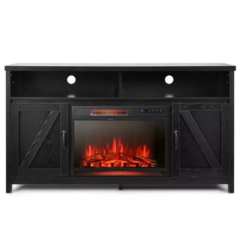 Costway 1350W Electric Fireplace Heater W/59'' Fireplace TV Stand